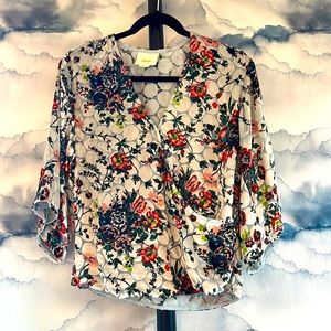 Maeve (Anthro) faux wrap velvet top - size XS